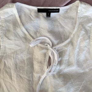 Harve Benard White Tank Top with Tie Detail